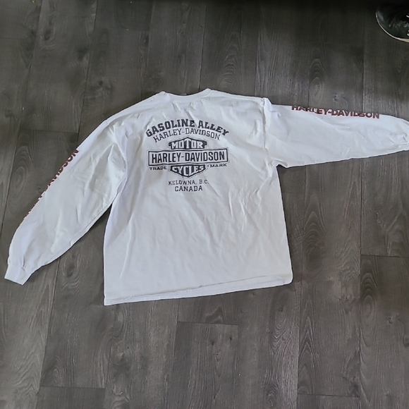Mens White Harley Davidson Long Sleeve - Picture 1 of 3